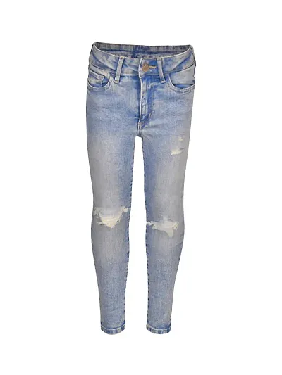 Rad prix Girls Mid-Blue Pant with Slash-at-The-Knee