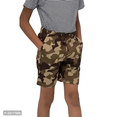 Elegant Brown Cotton Printed Shorts For Boys-thumb2