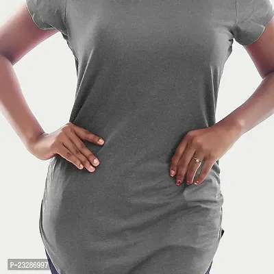 Rad prix Women Grey Half Sleeve Crew Neck T-Shirt-thumb3