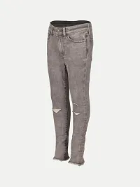 Rad prix Girls Grey Denim Pant with Slash-at-The-Knee-thumb1