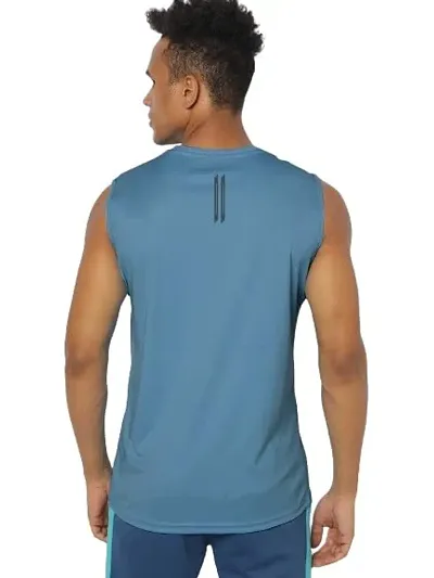 Rad prix Men Textured Sleeveless Sports T-Shirt