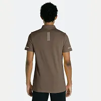 Men Basic Brown Polyester Polo T-Shirt-thumb4