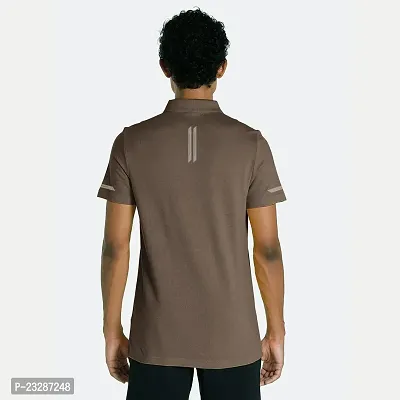 Men Basic Brown Polyester Polo T-Shirt-thumb5