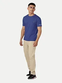 Rad prix Men Blue Polyester Active Crew Neck T-Shirt-thumb1