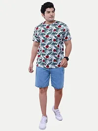 Men All-Over Red Floral Printed Cotton Slim fit T-Shirt-thumb1