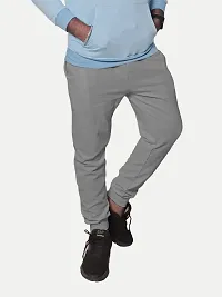 Rad prix Men Solid Grey Cotton Regular Fit Lounge Track Pants-thumb1