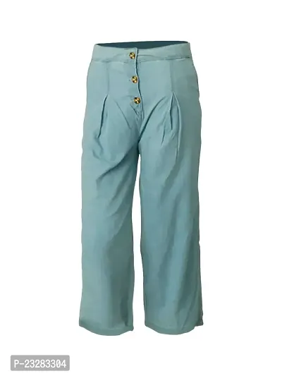 Rad prix Girls Blue Pleated Cotton Pants-thumb0