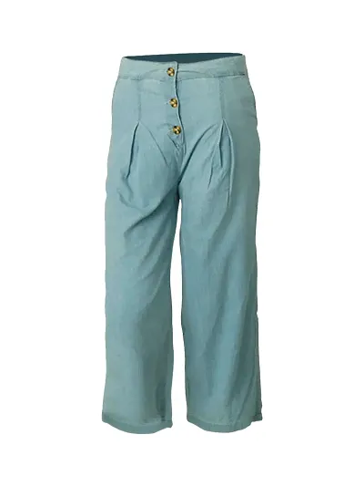 Rad prix Girls Blue Pleated Cotton Pants
