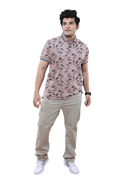 Rad prix Men Casual All-Over Floral Polo t-Shirt