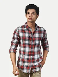 Rad prix Men Red Checked Regular Fit Casual Cotton Shirt-thumb2