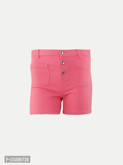 Rad prix Teen Girls Casual Solid Shorts- Pink Colour-thumb0