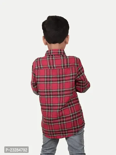 Teen Boys Madras Checked Shirt- Red Colour-thumb4