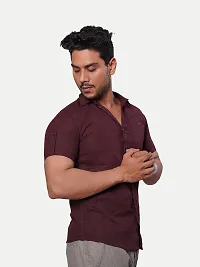 Rad prix Men Solid Maroon Pure Cotton Casual Shirt-thumb1