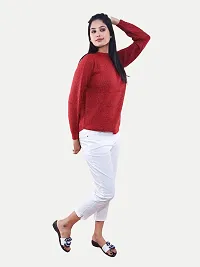 Women Red Lurex Pullover-thumb3