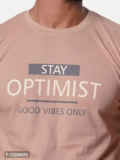 Rad prix Mens Stay Optimist Printed Tees- Pink Colour-thumb4