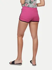 Rad prix Womens Solid Elasticated Shorts- Pink Colour-thumb3