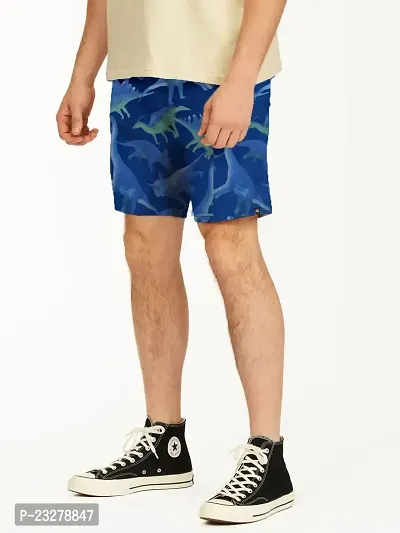 Rad prix Men Cobalt Blue Animal Printed Sports Shorts-thumb2