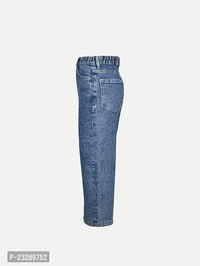 Rad prix Girls Blue Heavy Washed Distressed Denim Pant-thumb3