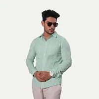 Rad prix Men Light Green Printed Cotton Casual Shirt-thumb1