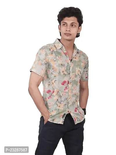 Rad prix Men Casual Green Abstract Printed Cotton Shirt