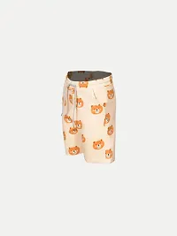 Elegant Beige Cotton Printed Shorts For Boys-thumb1