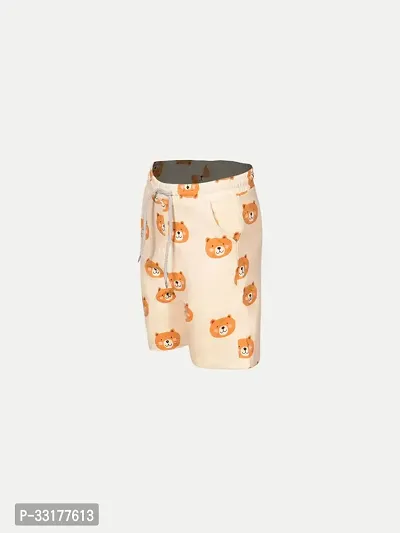 Elegant Beige Cotton Printed Shorts For Boys-thumb2