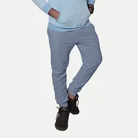 Rad prix Men Solid Light Blue Cotton Regular Fit Lounge Track Pants-thumb1