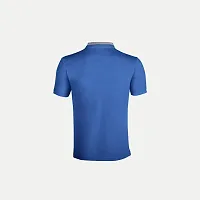 Rad prix Men Blue Cotton Polo Collared T-Shirt-thumb3