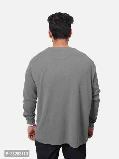 Mens Henley Long Sleeve Tees-Olive Green Colour-thumb4