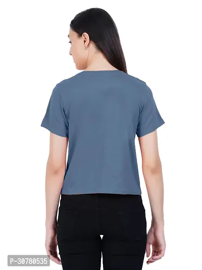 Womens Steel Blue Ruched Tops-thumb2