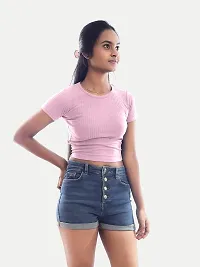 Rad prix Women Pink Cropped T Shirts-thumb1