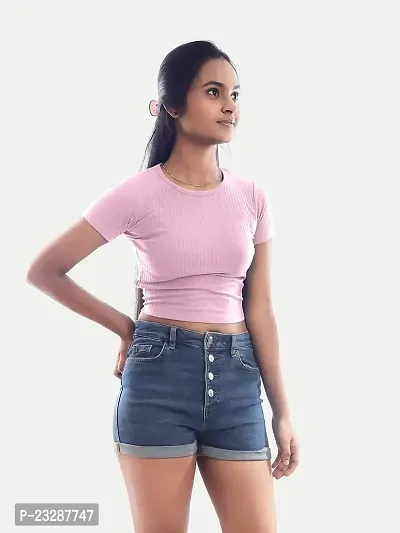 Rad prix Women Pink Cropped T Shirts-thumb2