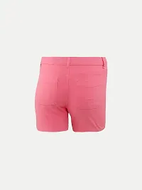 Rad prix Pink Solid Casual Shorts-thumb3