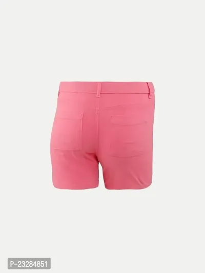 Rad prix Pink Solid Casual Shorts-thumb4