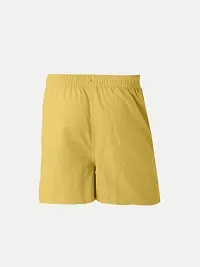 Boys Yellow Solid Casual Shorts-thumb3