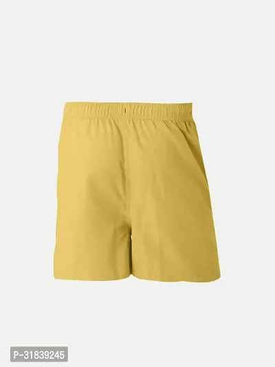 Boys Yellow Solid Casual Shorts-thumb4