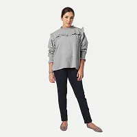 Rad prix Women Casual Grey Blouse with Frill Detailing-thumb3