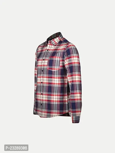 Rad prix Mens Blue/Red Checked Full Sleeve Shirt-thumb2