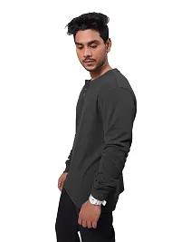 Rad prix Men Black Cotton Casual Loose T-Shirt-thumb2