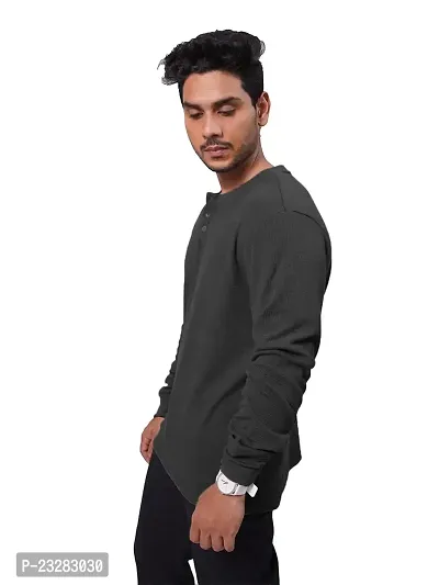 Rad prix Men Black Cotton Casual Loose T-Shirt-thumb3