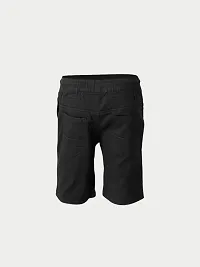 Elegant Black Cotton Solid Shorts For Boys-thumb3