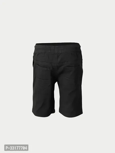 Elegant Black Cotton Solid Shorts For Boys-thumb4