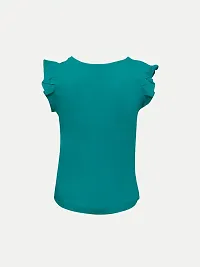 Rad prix Teen Girls Turquoise T-Shirt with Frill-Detail-thumb3