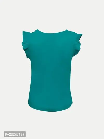Rad prix Teen Girls Turquoise T-Shirt with Frill-Detail-thumb4