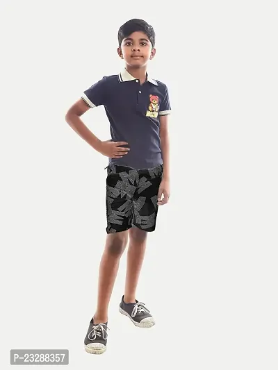 Rad prix Teen Boys Black Printed Shorts-thumb0