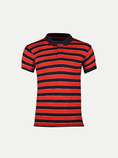 Rad prix Men Color Stripe Contrast Polo T-Shirt