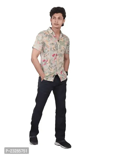 Rad prix Men Casual Green Abstract Printed Cotton Shirt-thumb0