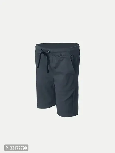 Elegant Grey Cotton Solid Shorts For Boys-thumb2