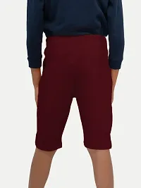 Boys Maroon Printed Shorts-thumb3