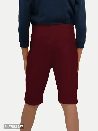 Boys Maroon Printed Shorts-thumb4